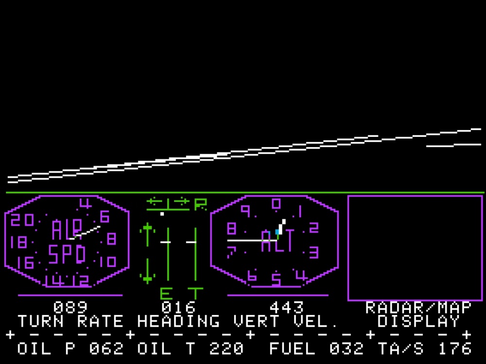 Gameplay of FS1 Flight Simulator for Apple II